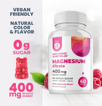 DR. MORITZ Magnesium Citrate Gummies Sugar-Free - Calm Magnesium Gummies Supplement for Children, Sugar -Supports Cardiovascular Health - Maple Wellness Supplements