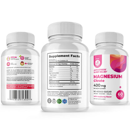 DR. MORITZ Magnesium Citrate Gummies Sugar-Free - Calm Magnesium Gummies Supplement for Children, Sugar -Supports Cardiovascular Health - Maple Wellness Supplements