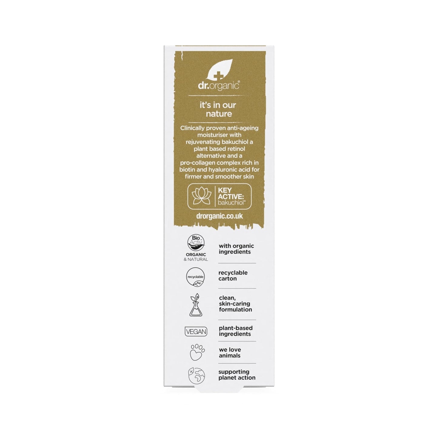 Dr. Organic Pro Collagen Plus + Anti-Ageing Moisturiser with Bakuchiol | Firm & Smooth Skin, Reduces Wrinkles, (Normal Skin) Natural, Certified Organic, Paraben & SLS-Free, 50 mL / 1.7 fl oz - Maple Wellness Supplements