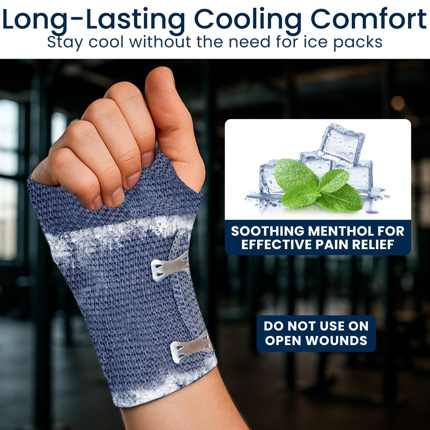 Dr Pat's Ice Tape - Cooling Bandage Wrap Athletic Tape - Compression Instant Cold Compress Wrap with Menthol - Elastic, Athletic for Sore Muscles, Pain Relief Now, Swelling, Recovery, Sports - Maple Wellness Supplements