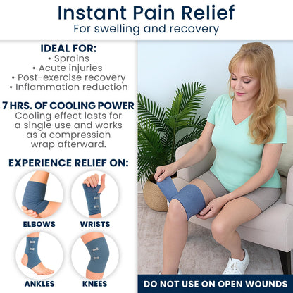 Dr Pat's Ice Tape - Cooling Bandage Wrap Athletic Tape - Compression Instant Cold Compress Wrap with Menthol - Elastic, Athletic for Sore Muscles, Pain Relief Now, Swelling, Recovery, Sports - Maple Wellness Supplements
