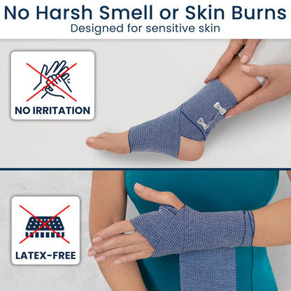 Dr Pat's Ice Tape - Cooling Bandage Wrap Athletic Tape - Compression Instant Cold Compress Wrap with Menthol - Elastic, Athletic for Sore Muscles, Pain Relief Now, Swelling, Recovery, Sports - Maple Wellness Supplements