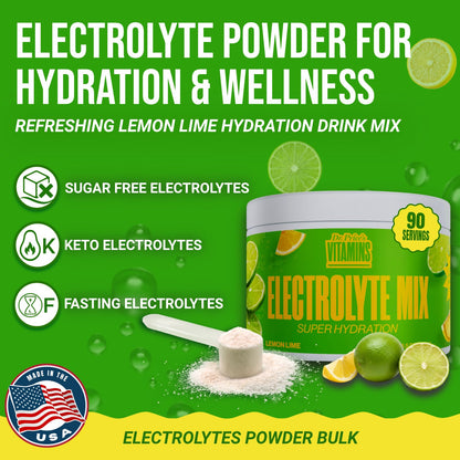 Dr. Price’s Electrolytes Powder Bulk – Lemon Lime, 90 Servings | Sugar Free Hydration Drink Mix with 72+ Trace Minerals, Manganese | Keto Electrolytes - Maple Wellness Supplements