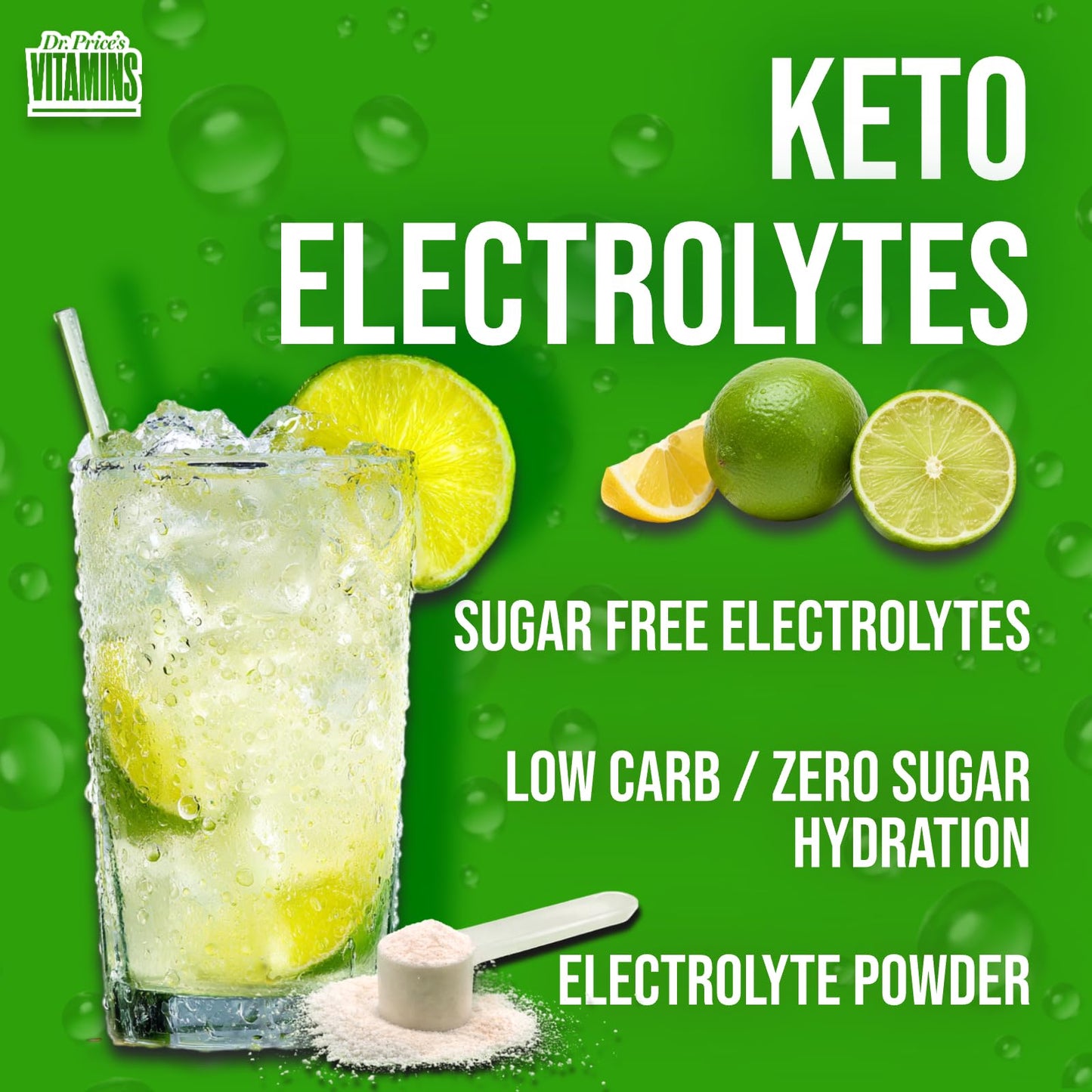 Dr. Price’s Electrolytes Powder Bulk – Lemon Lime, 90 Servings | Sugar Free Hydration Drink Mix with 72+ Trace Minerals, Manganese | Keto Electrolytes - Maple Wellness Supplements
