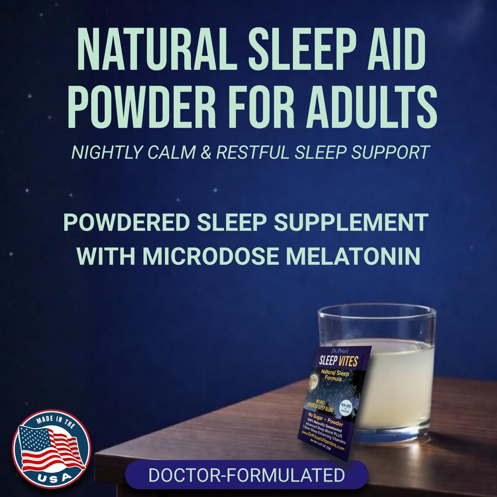 Dr. Price’s Natural Sleep Aid Powder – Berry-Citrus, 30 Packs | Sleep Powder Drink Mix with Magnesium, Microdose Melatonin & Tryptophan | Sleep Support for Adults | Doctor-Formulated, Made in USA - Maple Wellness Supplements