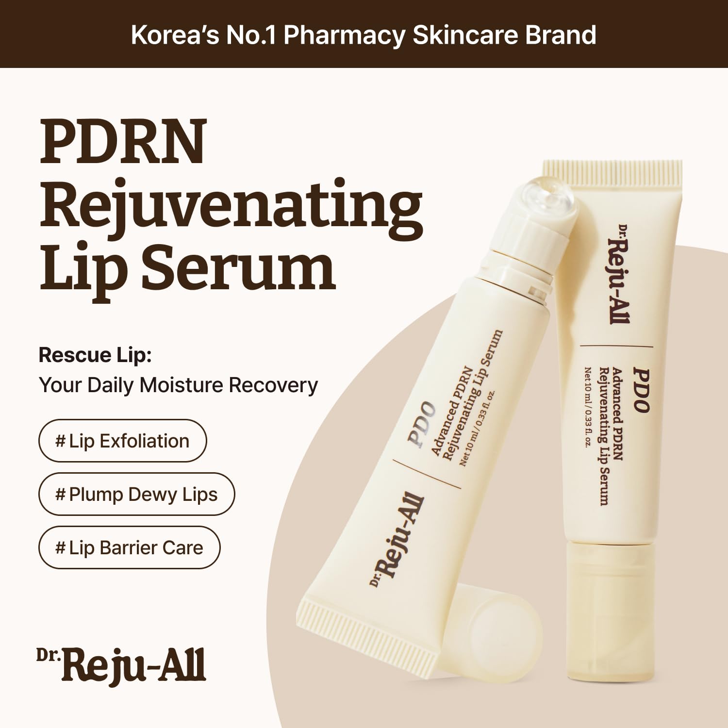 Dr. Reju-All Advanced PDRN Rejuvenating Lip Serum – Hydrating Lip Balm with Lipozip PDRN for Glowy, Dewy Lips - Maple Wellness Supplements