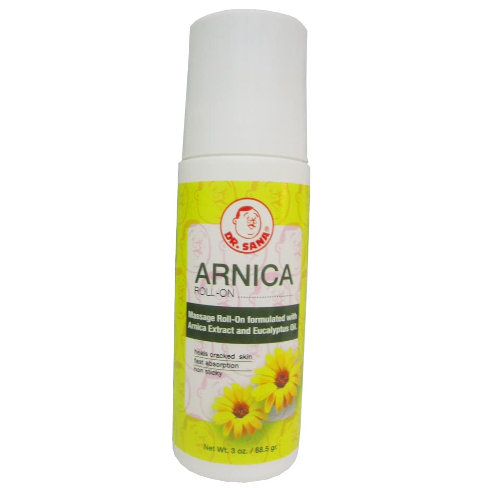 Dr Sana Arnica Roll-On. Topical Analgesic and Moisturizer. Soothes Dry and Cracked Skin. 3 oz. Pack of 3 - Maple Wellness Supplements