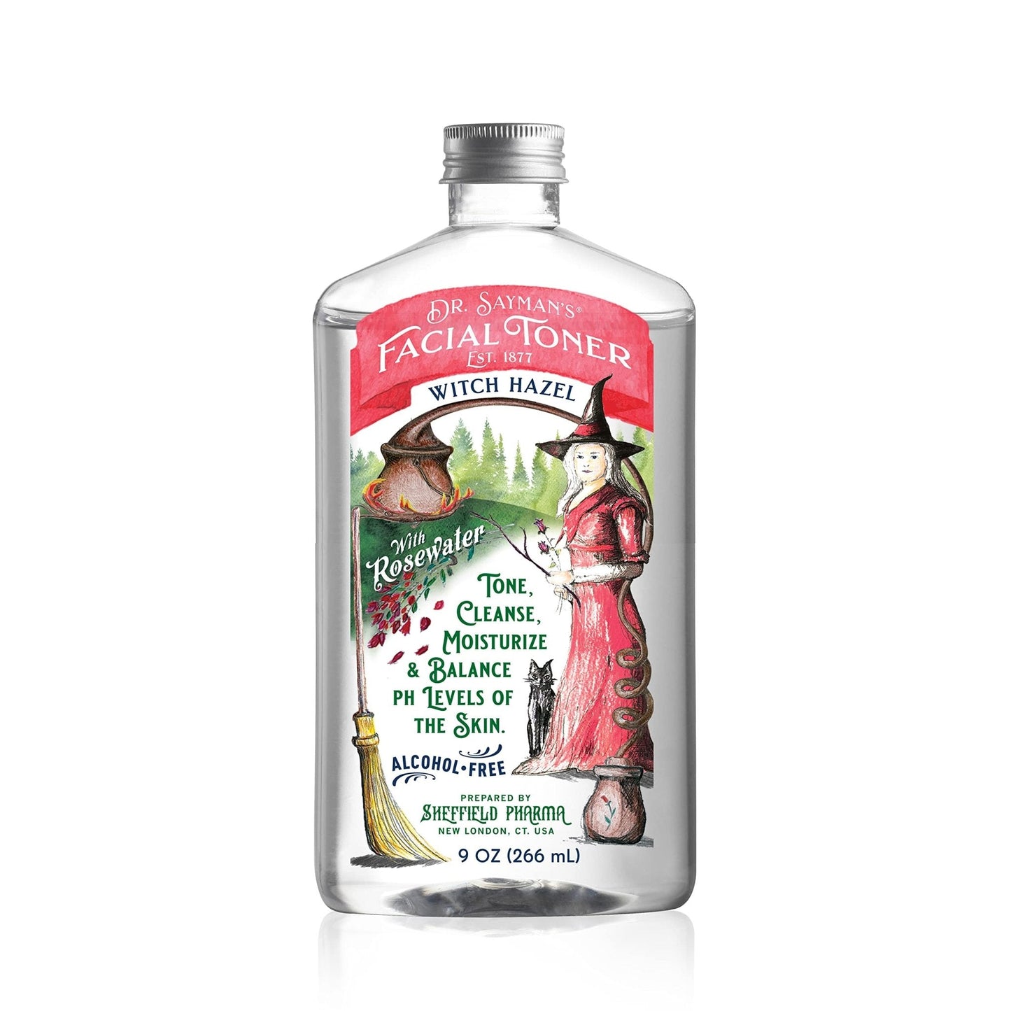 Dr. Saymans Alcohol-Free Facial Toner with Witch Hazel, Rosewater & Rice Protein, Removes Impurities & Hydrates Your Face, 9 oz - Maple Wellness Supplements