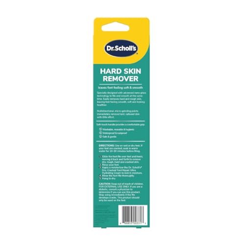 Dr. Scholl's Hard Skin Remover Nano Glass Foot File - Foot Callus Remover, Durable Foot Scrubber - Maple Wellness Supplements