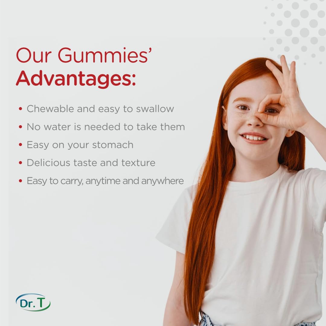 Dr. T Kids Multivitamin Gummies – Daily Vitamins for Kids Ages 2+, with A, C, D, E, B & Folic Acid – Supports Bone Strength, Immunity & Overall Health - Maple Wellness Supplements