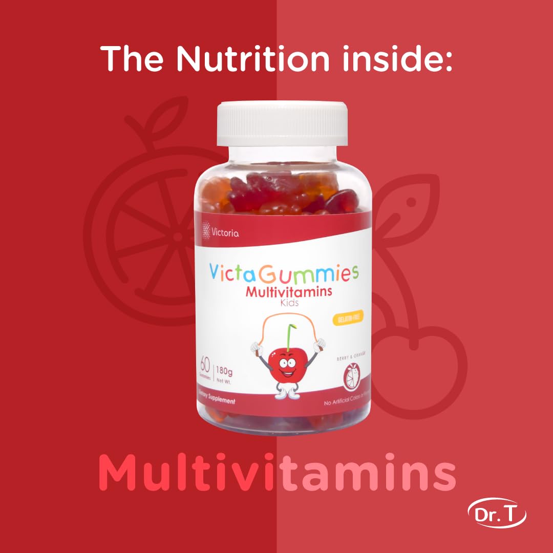 Dr. T Kids Multivitamin Gummies – Daily Vitamins for Kids Ages 2+, with A, C, D, E, B & Folic Acid – Supports Bone Strength, Immunity & Overall Health - Maple Wellness Supplements