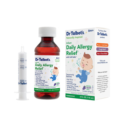 Dr. Talbot's Infant Daily Allergy Relief Liquid Medicine, Naturally Inspired for Babies, Includes Syringe, Grape Juice Flavor, Purple, 4 Fl Oz - Maple Wellness Supplements