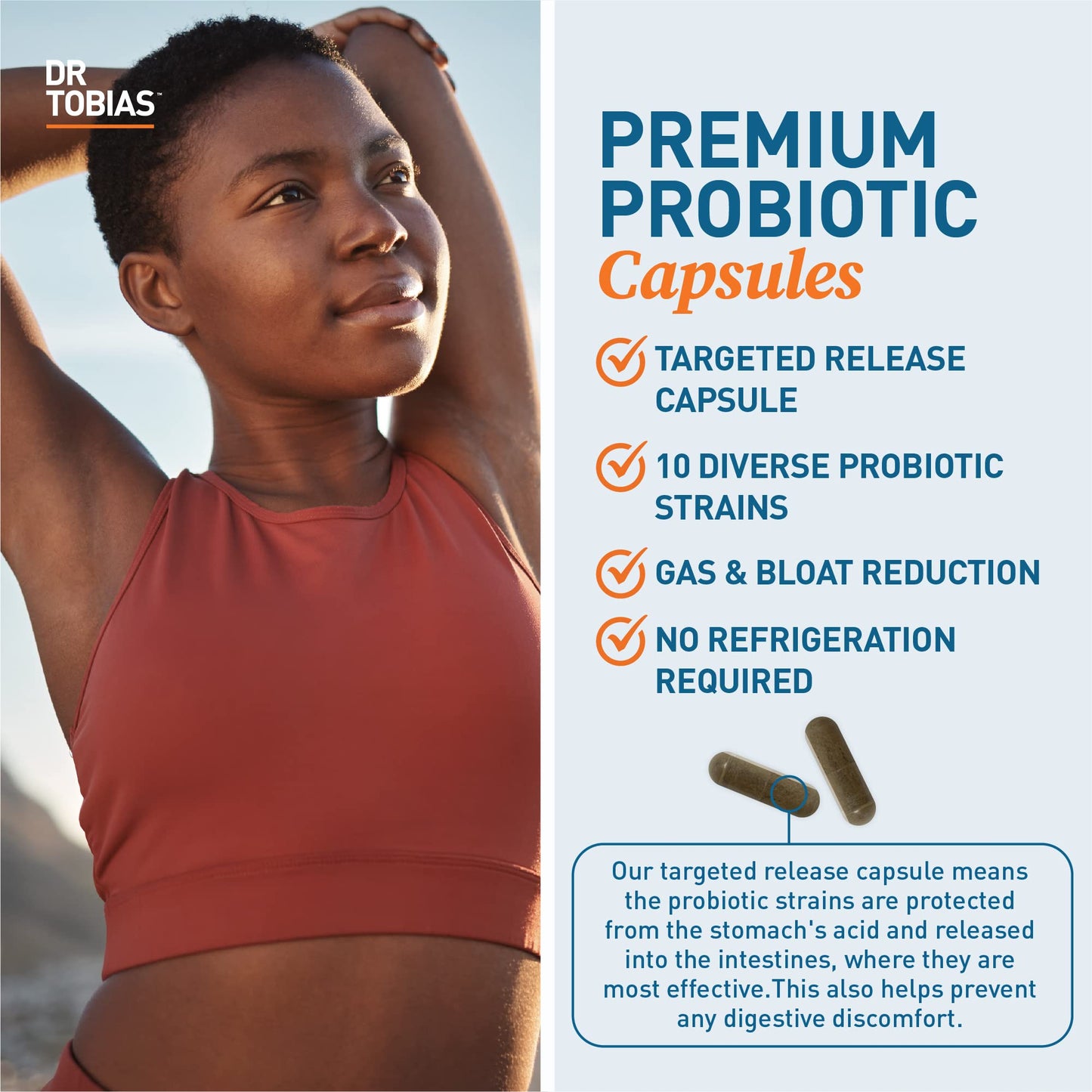 Dr. Tobias Probiotics 30 Billion, 10 Strains, 30 Billion CFU's, Targeted Release Probiotics for Women & Men, Supports Digestive Health, Shelf-Stable, - Maple Wellness Supplements