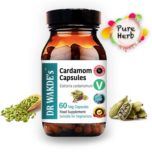 DR WAKDE'S Cardamom Capsules (60 Veg Caps, Plant-Based Supplement, Ayurvedic Herb, All Natural, Vegan) - Maple Wellness Supplements