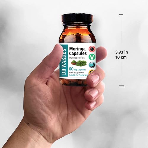 DR WAKDE'S Moringa Capsules (Moringa oleifera, 60 Veg Caps, Plant-Based Supplement, Ayurvedic Herb, All Natural, Vegan) - Maple Wellness Supplements