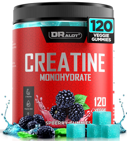 Dralot 99.99% Creatine Monohydrate Gummies More 15% Strength, 5X Energy & Muscle Support Pre-Workout Complex Creatine for Women & Men with 5000mg Creatine - Maple Wellness Supplements
