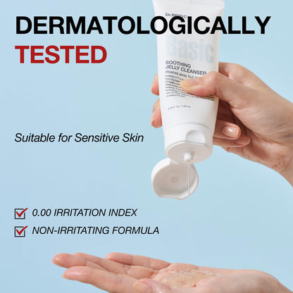 Dr.BRID C Soothing Jelly Cleanser - Amino Acid Face Wash with Peptides & Protease, Low-pH Pore Purifying & Texture Smoothing Facial Cleanser for Sensitive Skin, Fragrance-Free, 3.38 fl.oz. - Maple Wellness Supplements