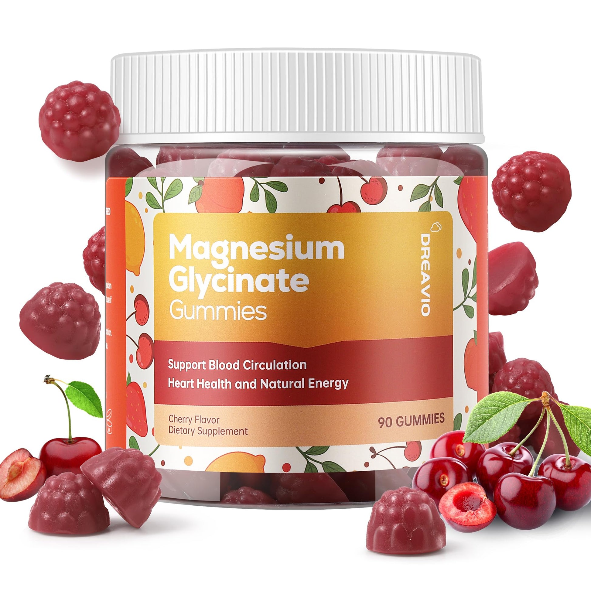 DREAVIO 90 Count Magnesium Glycinate Gummies w/Ashwagandha Supplement - Sugar Free Zinc Magnesium Glycinate - Maple Wellness Supplements