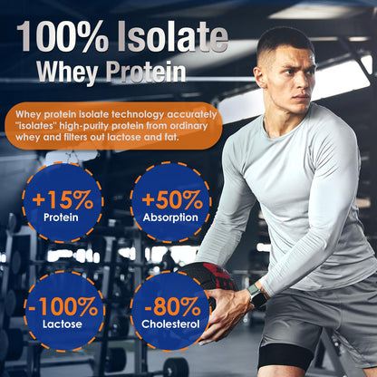 DRFOSTER Whey Protein Powder Isolate - Unflavored, Grass-Fed, 26g Protein & 6g BCAAs for Muscle Growth & Recovery - Maple Wellness Supplements