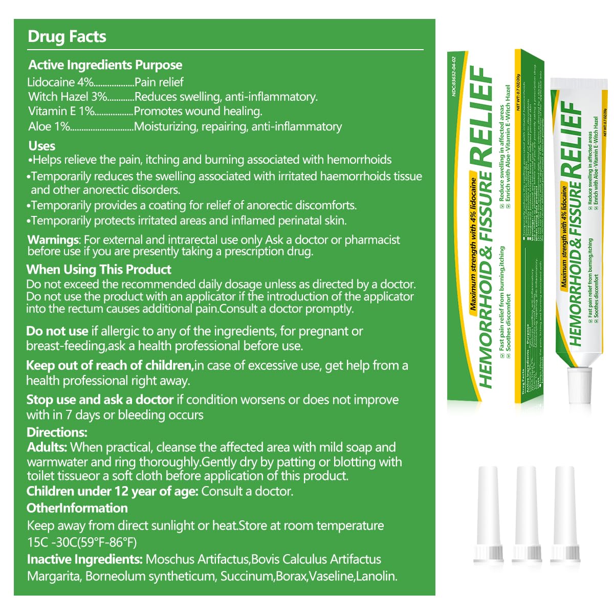 Dr.Goddyik Hemorrhoids and Fissure Relief Cream,Hemorrhoid Ointment for Hemorrhoid Treatment Fast Acting Relief of Pain, Swelling - Maple Wellness Supplements