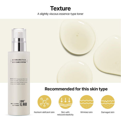 DR+LAB Age Control Softener 5.07 fl oz /150ml Moisturizing Wrinkle Care Nutrient Face Toner for Dry, Dull, Uneven Texture Skin Korean Skincare - Maple Wellness Supplements