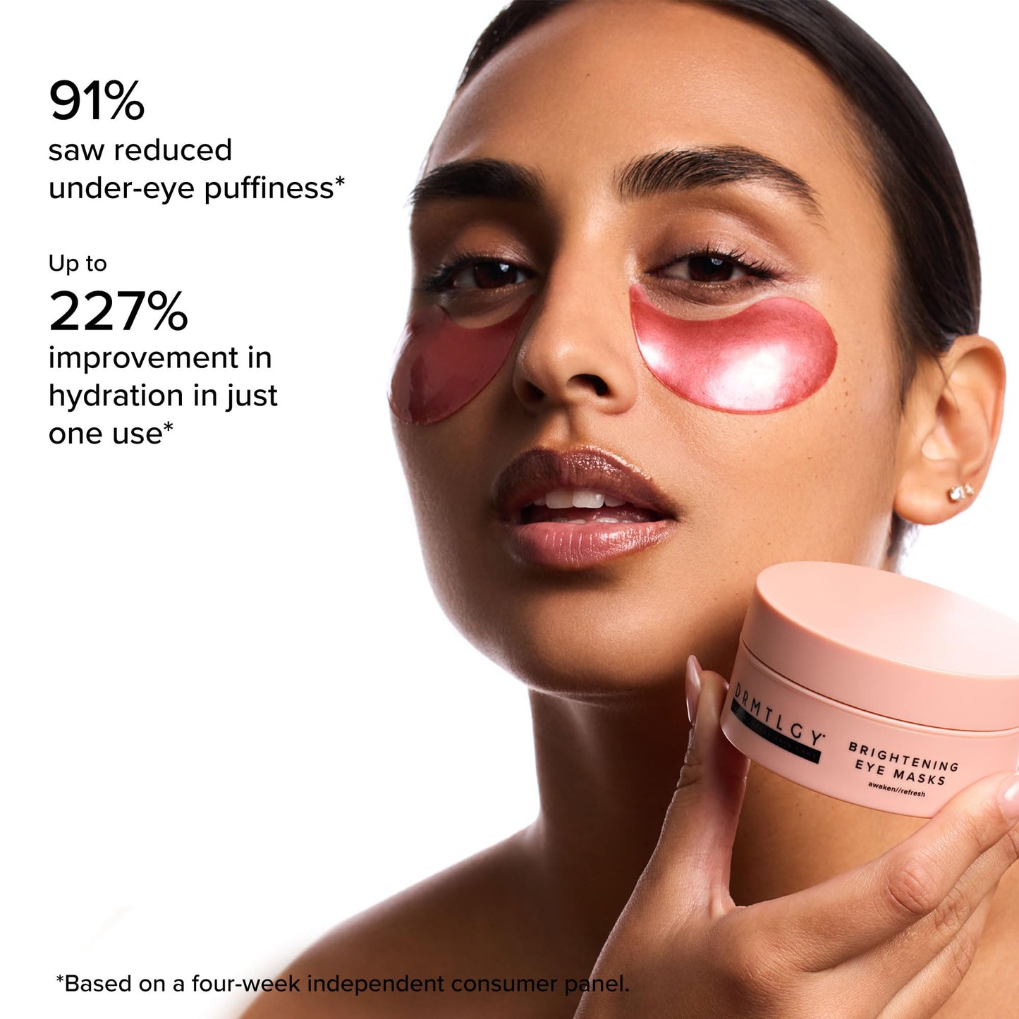 DRMTLGY Brightening Eye Masks – Biodegradable Hydrogel Under Eye Patches with Caffeine, Peptides, Hyaluronic Acid & Niacinamide - Maple Wellness Supplements