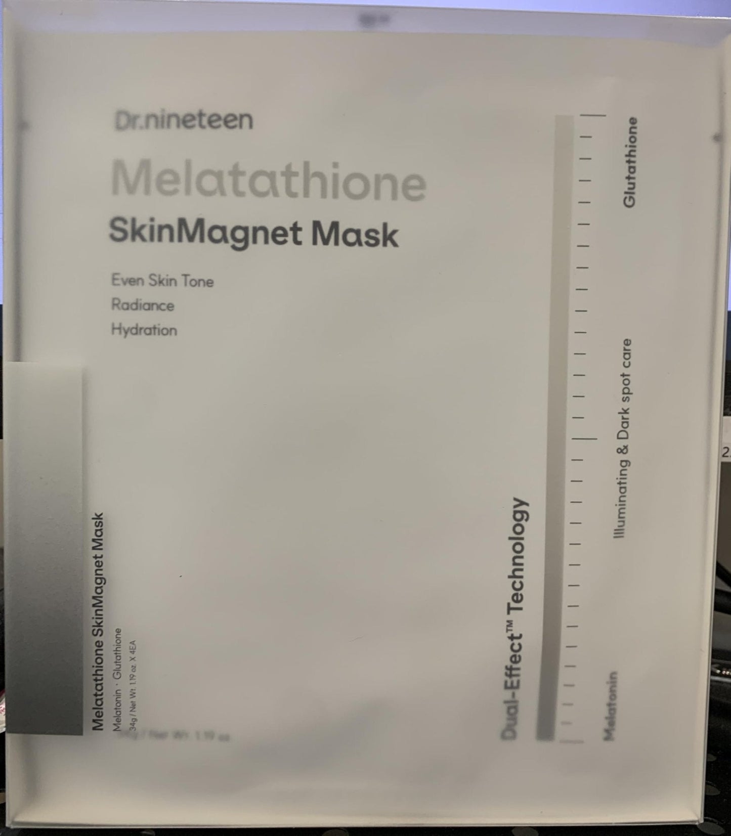 Dr.nineteen Melatathione Skin Magnet Hydrogel Mask | Melatonin + Glutathione + Vitamin Complex | Radiant & Even-Looking Skin Appearance | Korean Hydrogel Face Mask - Maple Wellness Supplements