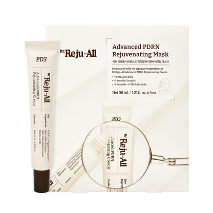 Dr.Reju-All PDRN All-Day Glow Duo: Advanced PDRN Rejuvenating Cream + Advanced PDRN Rejuvenating Mask - Face Moisturizer & Facial Mask for Hydration & Plumping - Korean Skin Care Daily Routine - Maple Wellness Supplements