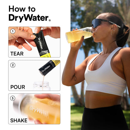 DryWater Electrolyte Powder Packets, Lemon Lime - Hydration Packets Drink Mix with Zero Added Sugar for Rehydration & Energy - 6 Key Electrolytes - Maple Wellness Supplements