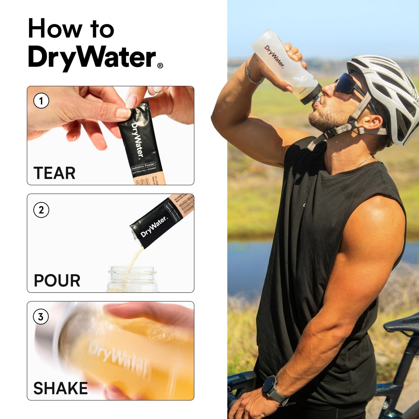 DryWater Electrolyte Powder Packets, Peach Mango - Hydration Packets Drink Mix with Zero Added Sugar for Rehydration & Energy - 6 Key Electrolytes - Maple Wellness Supplements