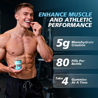 DRZIHOOCH Creatine Gummies for Women & Men - Creatine Monohydrate Gummies Tasty Chewable Supplement, Muscle Support & Energy Boost (2 Pack) - Maple Wellness Supplements