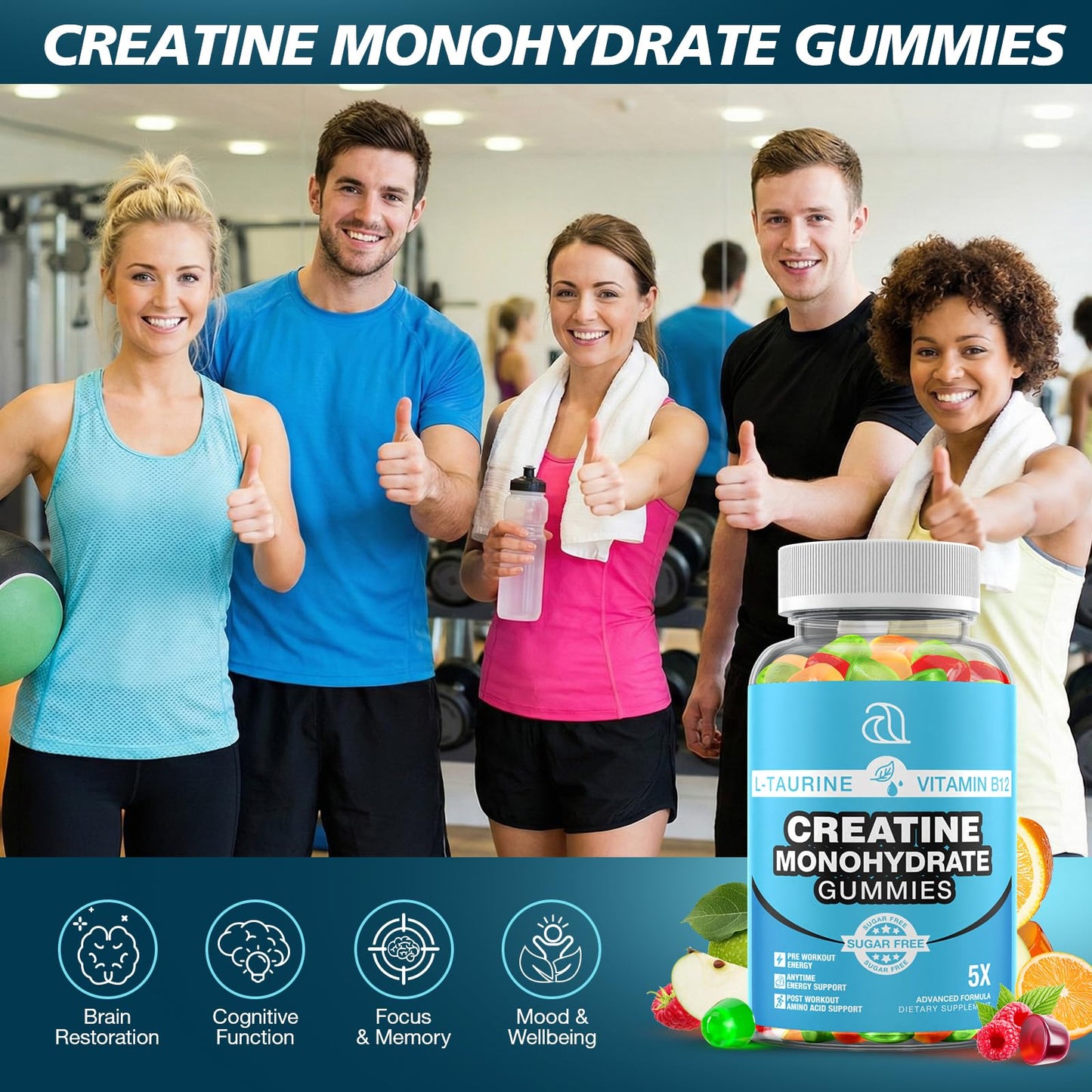 DRZIHOOCH Creatine Gummies for Women & Men - Creatine Monohydrate Gummies Tasty Chewable Supplement, Muscle Support & Energy Boost (2 Pack) - Maple Wellness Supplements