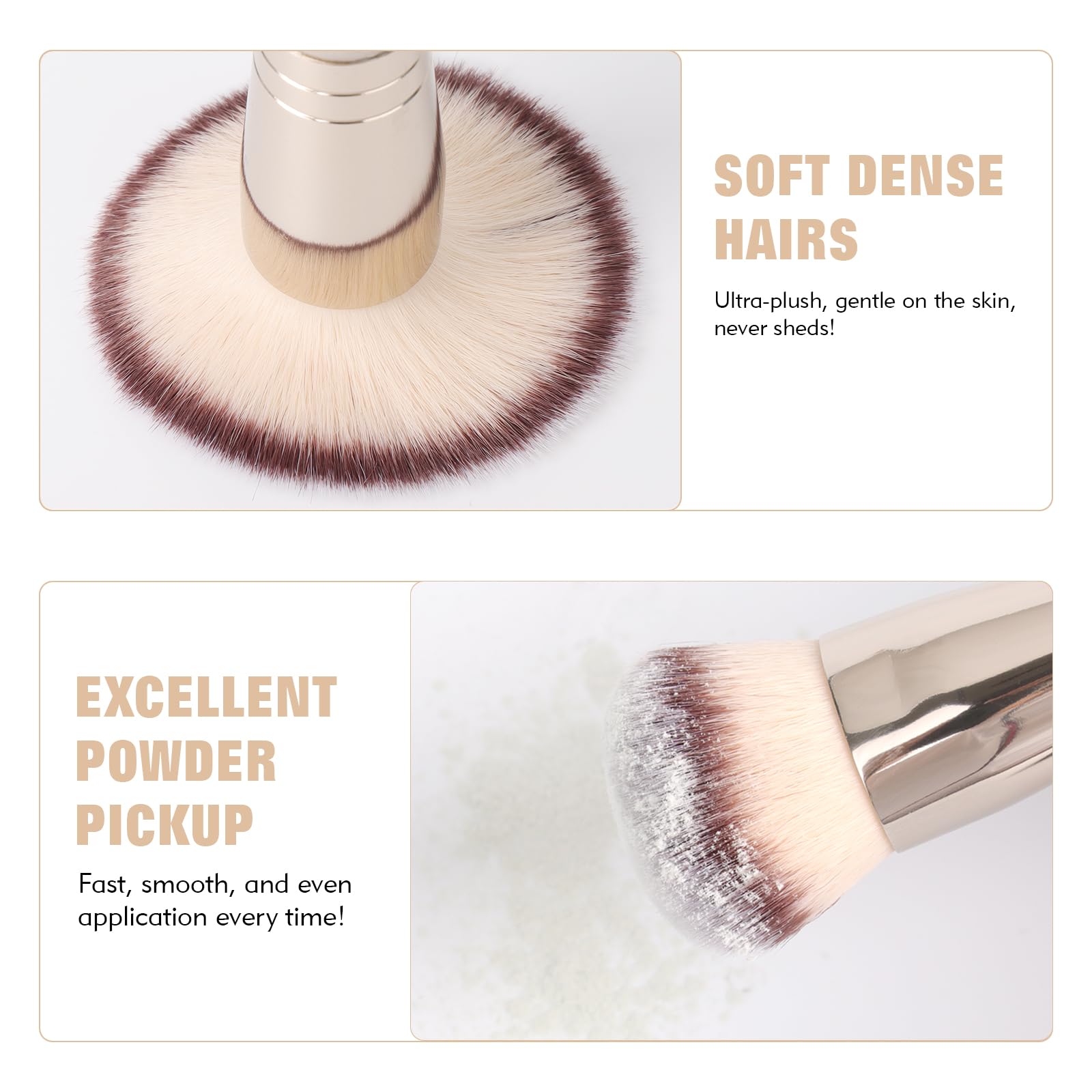 Dual-Ended Foundation Brush: Round & Angled Pro-Grade makeup brushes, 100% Vegan Synthetic Makeup Brush for Flawless Blending and Application of Liquid, Powder, Cream, Blush - Maple Wellness Supplements