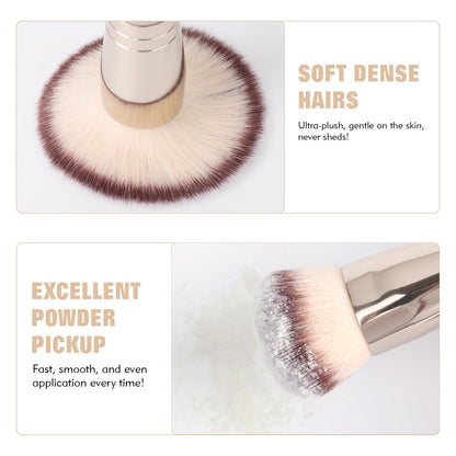 Dual-Ended Foundation Brush: Round & Angled Pro-Grade makeup brushes, 100% Vegan Synthetic Makeup Brush for Flawless Blending and Application of Liquid, Powder, Cream, Blush - Maple Wellness Supplements