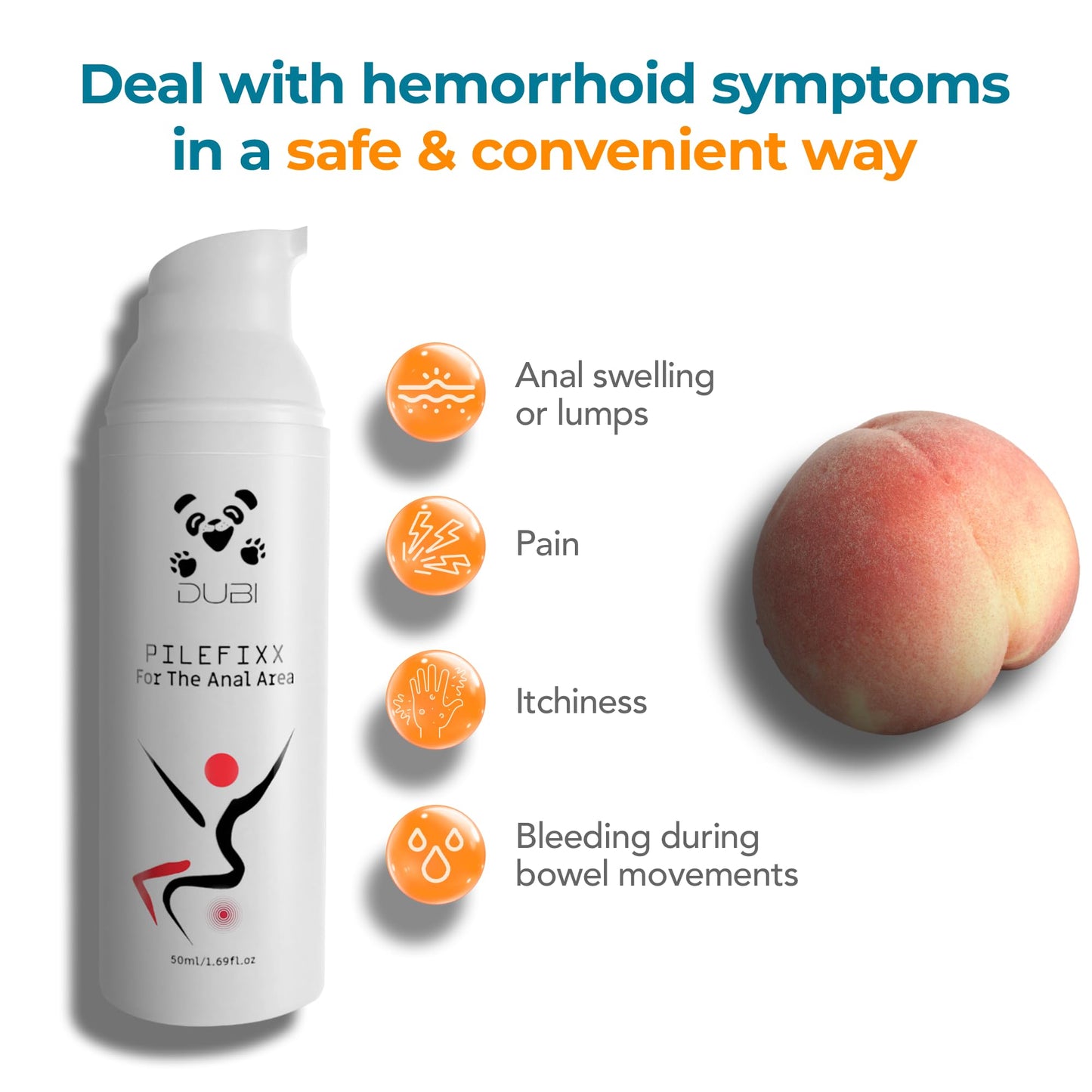 DUBI Pilefixx Hemorrhoid Treatment - Hemorrhoid Cream - Hemorrhoid & Fissure Ointment for Burning, Itching, Swelling - Hemorrhoid Symptom Treatment with Aloe - 50 Gram - Maple Wellness Supplements