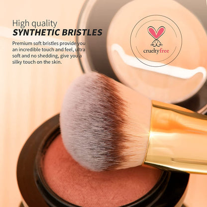 DUcare Dual End Foundation Contour Bronzer Brush, Gold Glitter Handle Double Ended Professional Face Makeup Tool for Liquid Cream Powder - Maple Wellness Supplements