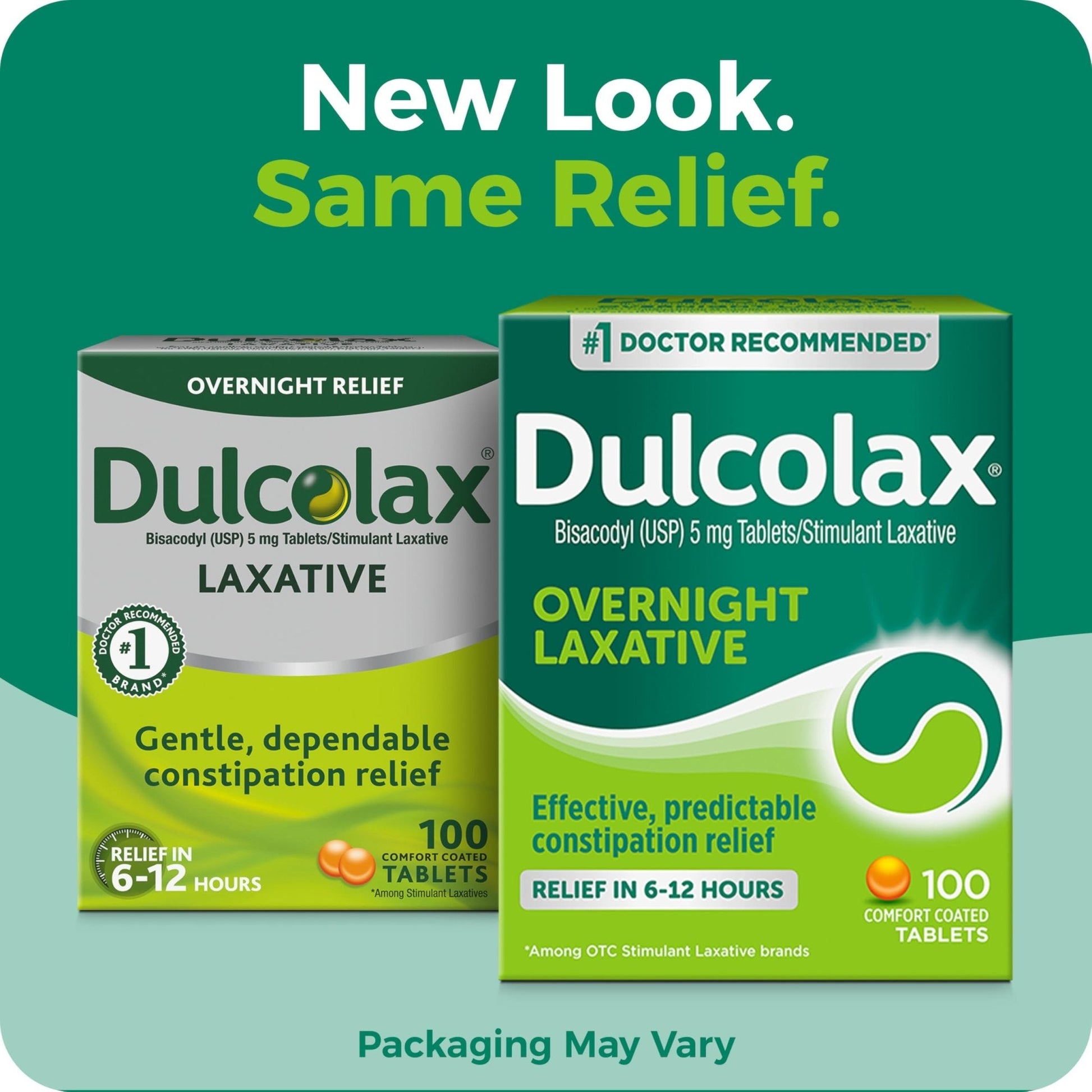 Dulcolax Stimulant Laxative Tablets, Predictable & Effective Constipation Relief, Relieves Straining & Bloating, Bisacodyl 5 mg, 100 Count - Maple Wellness Supplements