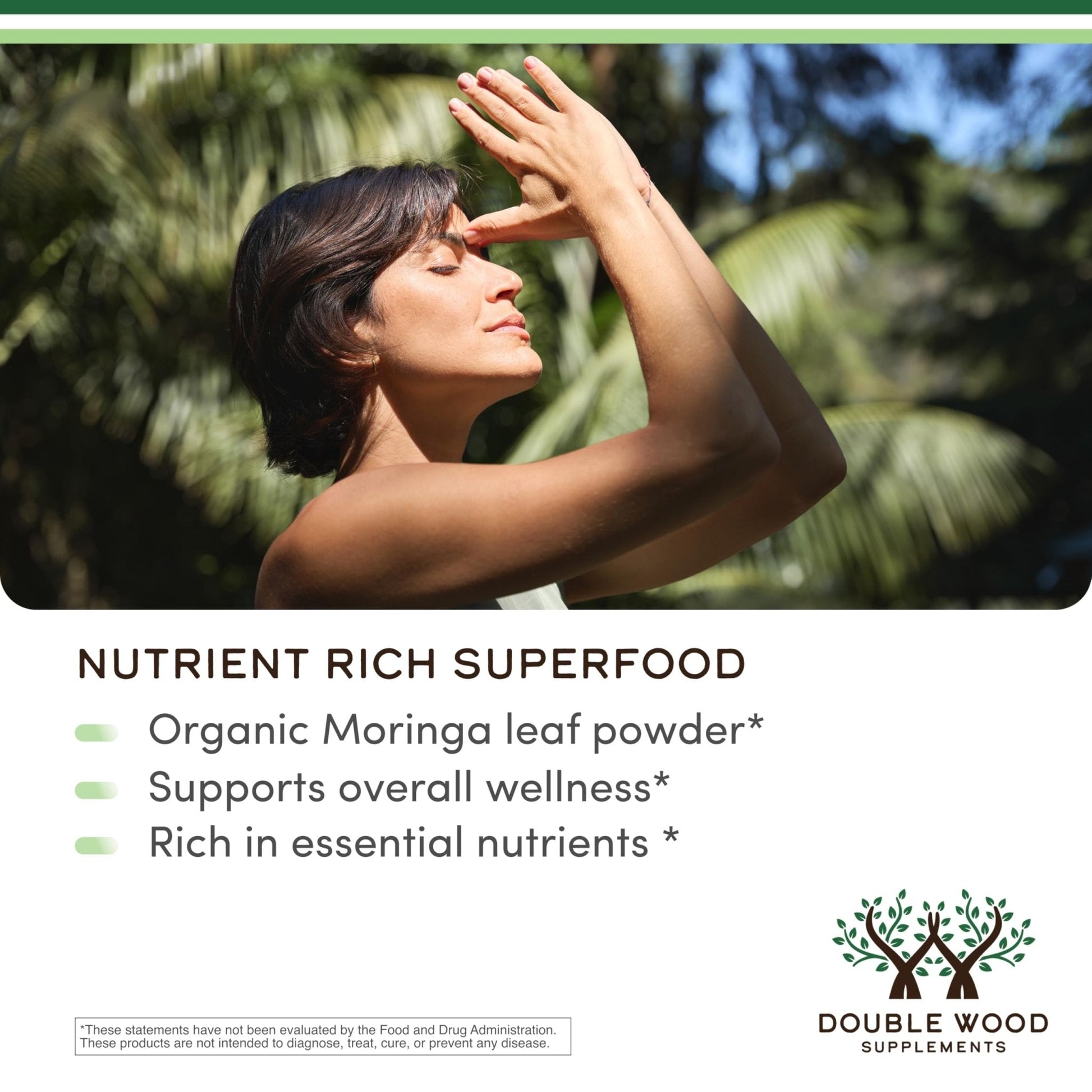 DWS Organic Moringa Capsules 1000mg - Pure Moringa Powder for Energy & Immune Support - Green Superfood Rich in Antioxidants - Maple Wellness Supplements