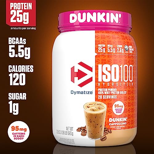 Dymatize ISO100 Hydrolyzed 100% Whey Isolate Protein Powder in Dunkin' Cappuccino - Maple Wellness Supplements