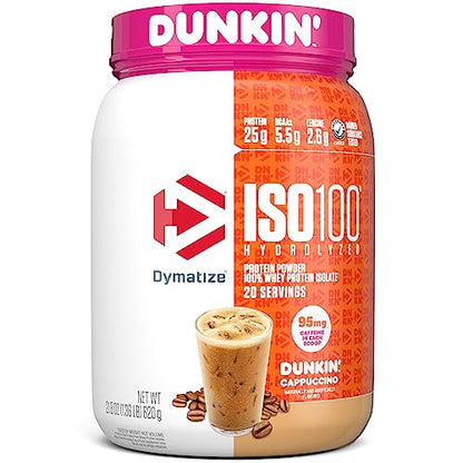 Dymatize ISO100 Hydrolyzed 100% Whey Isolate Protein Powder in Dunkin' Cappuccino - Maple Wellness Supplements