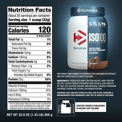 Dymatize ISO100 Hydrolyzed Protein Powder, 100% Whey Isolate , 25g of Protein, 5.5g BCA - Maple Wellness Supplements