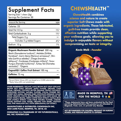 DynaMind iQ Brain Supplement for Memory and Focus for Adults - Nootropic Chews | Coffee Fruit & Mushroom Supplement Blend, Memory Focus Supplement, Caffeine Focus Pills Alternative, 30 Count - Maple Wellness Supplements