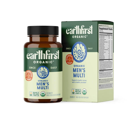 EarthFirst Organic Men’s Multi Once Daily, Whole-Food Multivitamin with 19 Vitamins & Minerals for Energy, Heart, Bone Strength - Maple Wellness Supplements