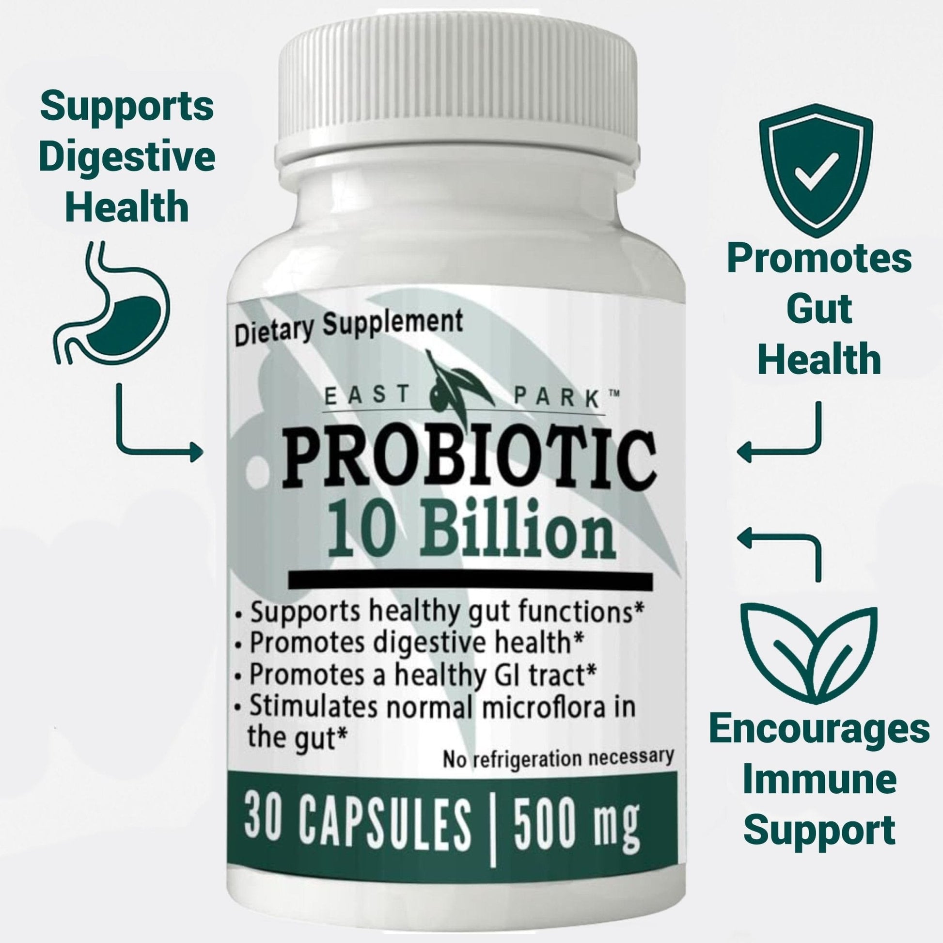 East Park Research d-Lenolate Probiotic Supplement | Probiotic 10 Billion CFUs Supports Gut & Digestive Health | Dietary Supplement Probiotics - Maple Wellness Supplements