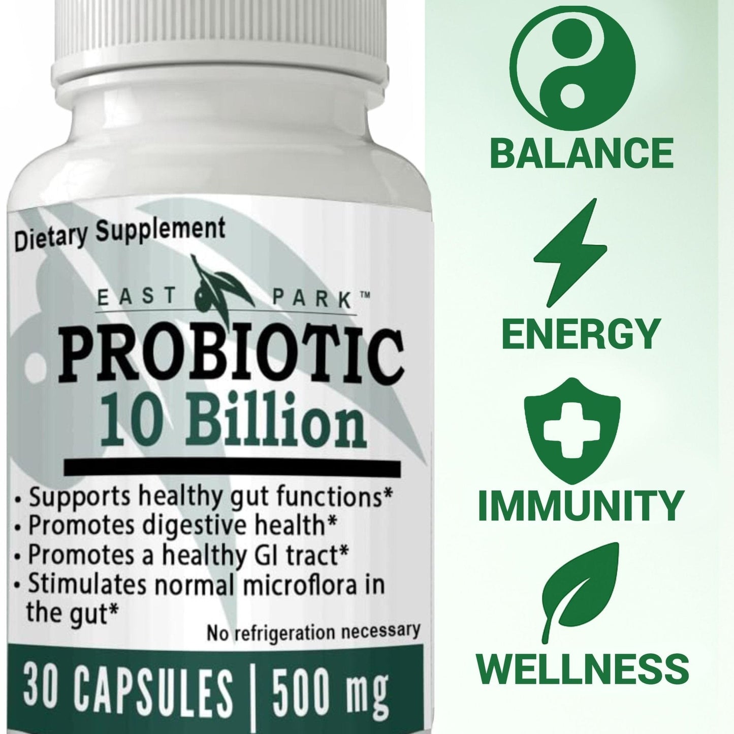 East Park Research d-Lenolate Probiotic Supplement | Probiotic 10 Billion CFUs Supports Gut & Digestive Health | Dietary Supplement Probiotics - Maple Wellness Supplements