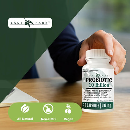 East Park Research d-Lenolate Probiotic Supplement | Probiotic 10 Billion CFUs Supports Gut & Digestive Health | Dietary Supplement Probiotics - Maple Wellness Supplements