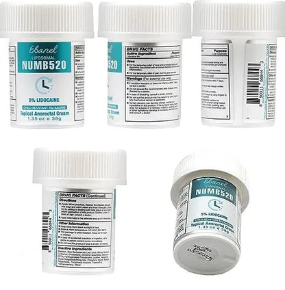Ebanel 5% Lidocaine Numbing Cream, Pain Relief Burn Itch Numb Cream, Maximum Strength Topical Anesthetic with Allantoin, Vitamin E for Local and Anorectal Uses, Hemorrhoid Treatment, 1.35 Oz - Maple Wellness Supplements