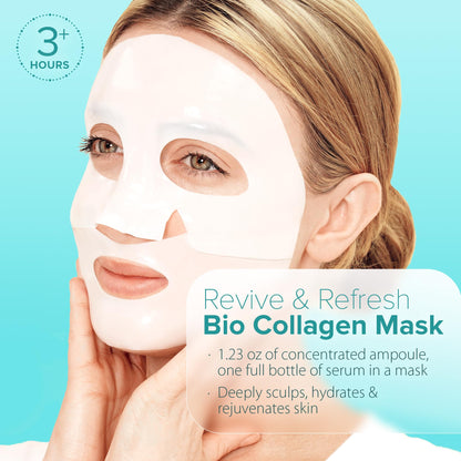 Ebanel Bio Collagen Face Mask, 4-Pack Hydrating Face Masks with 7 Peptides, Hyaluronic Acid, Niacinamide, Centella, Rose Water, Ceramide, and B5, Glass Skin Tightening and Lifting Korean Sheet Masks - Maple Wellness Supplements