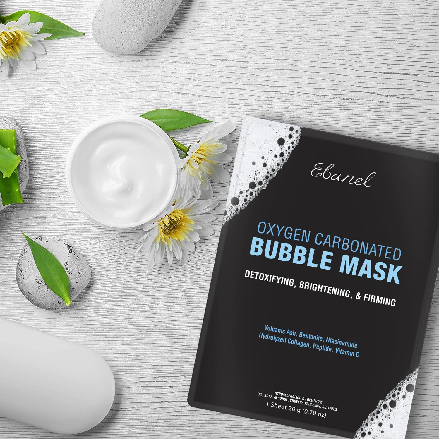 Ebanel Bundle of 10 Pack Bubble Clay Masks, and 2.5% Retinol Serum - Maple Wellness Supplements