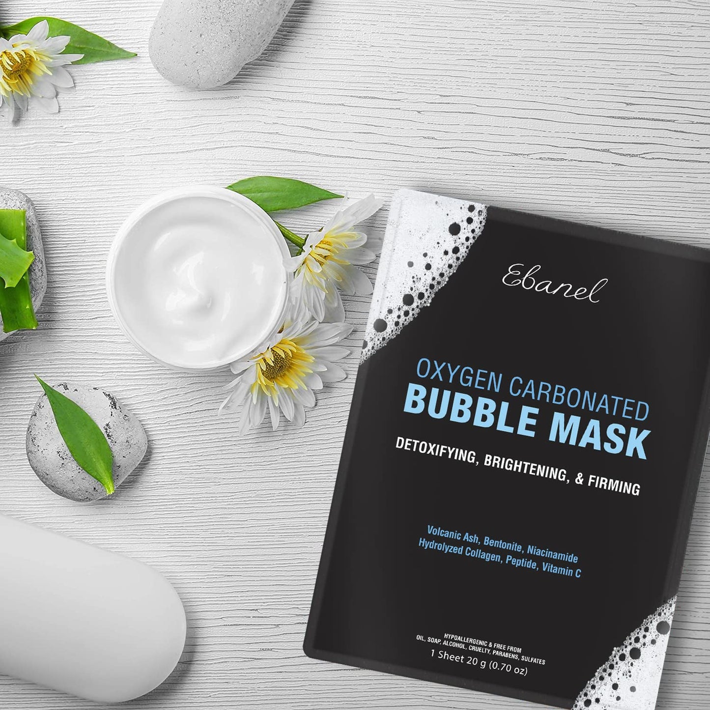 Ebanel Bundle of 10 Pack Bubble Clay Masks, and Exfoliating Face Scrub Peeling Gel Mild 4.12 Oz - Maple Wellness Supplements